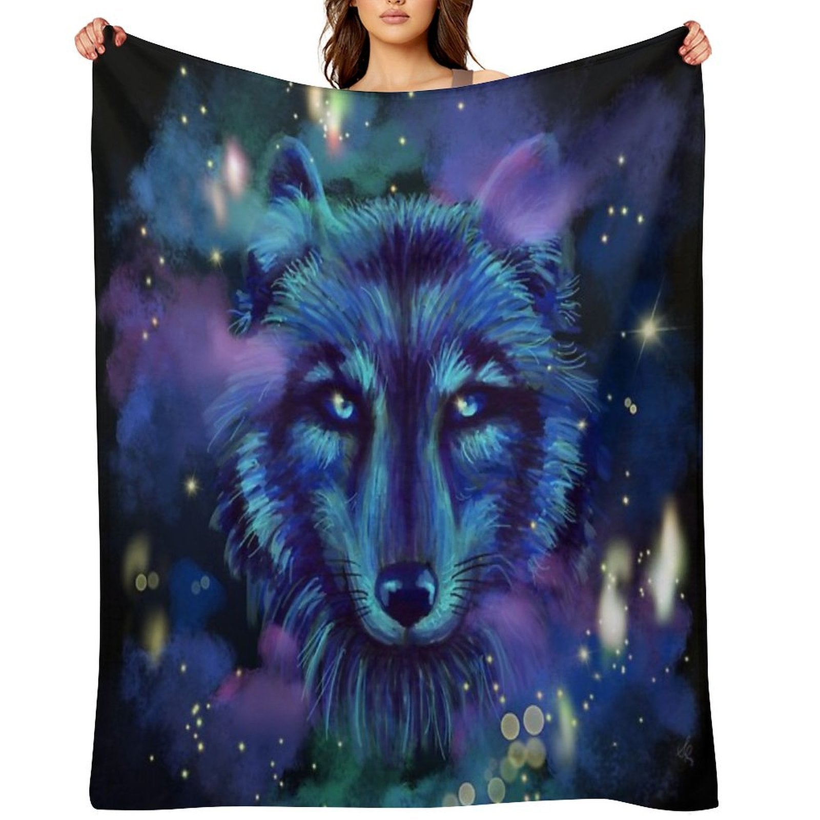 Astral Wolf Velvety-soft Throw Blanket