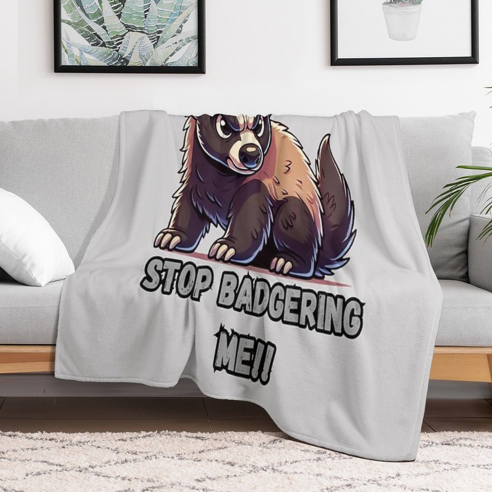 Stop Badgering The Angry Badger! Lightweight Throw Blanket