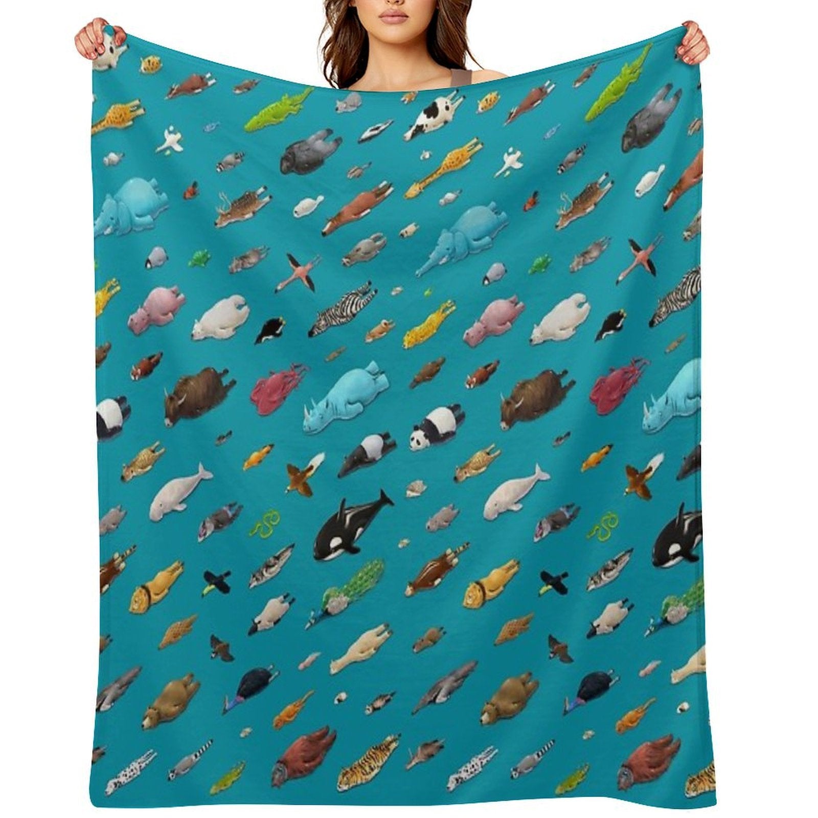 Sleeping Animals Machine-washable Throw Blanket