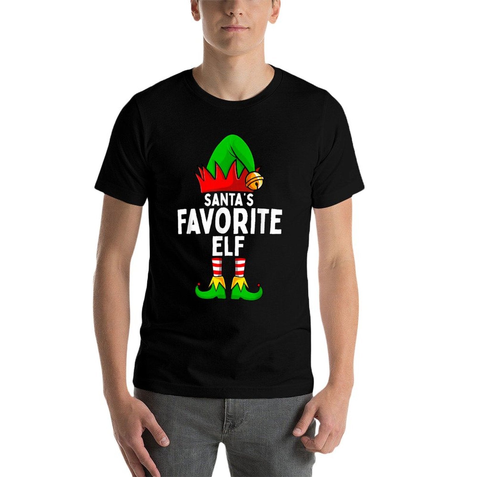 Santas Favorite Elf Matching Family Christmas  Durable T-Shirt