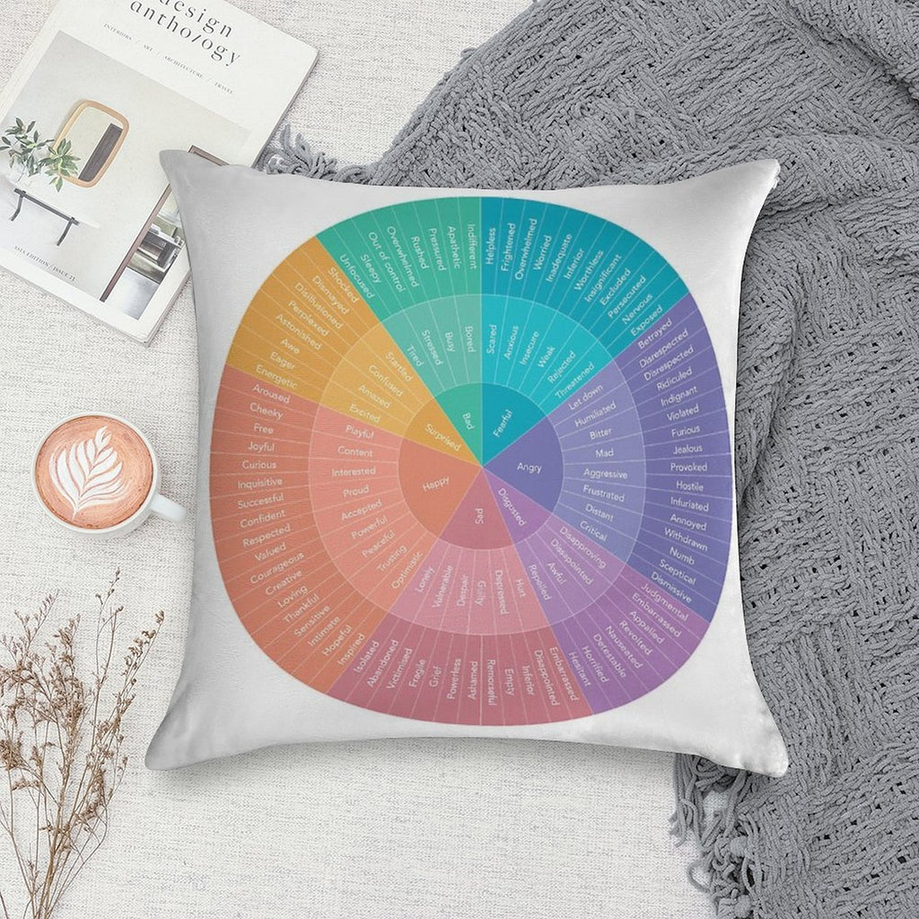 Wheel of Feelings And Emotions Soft Warmth Comfort Throw Pillow