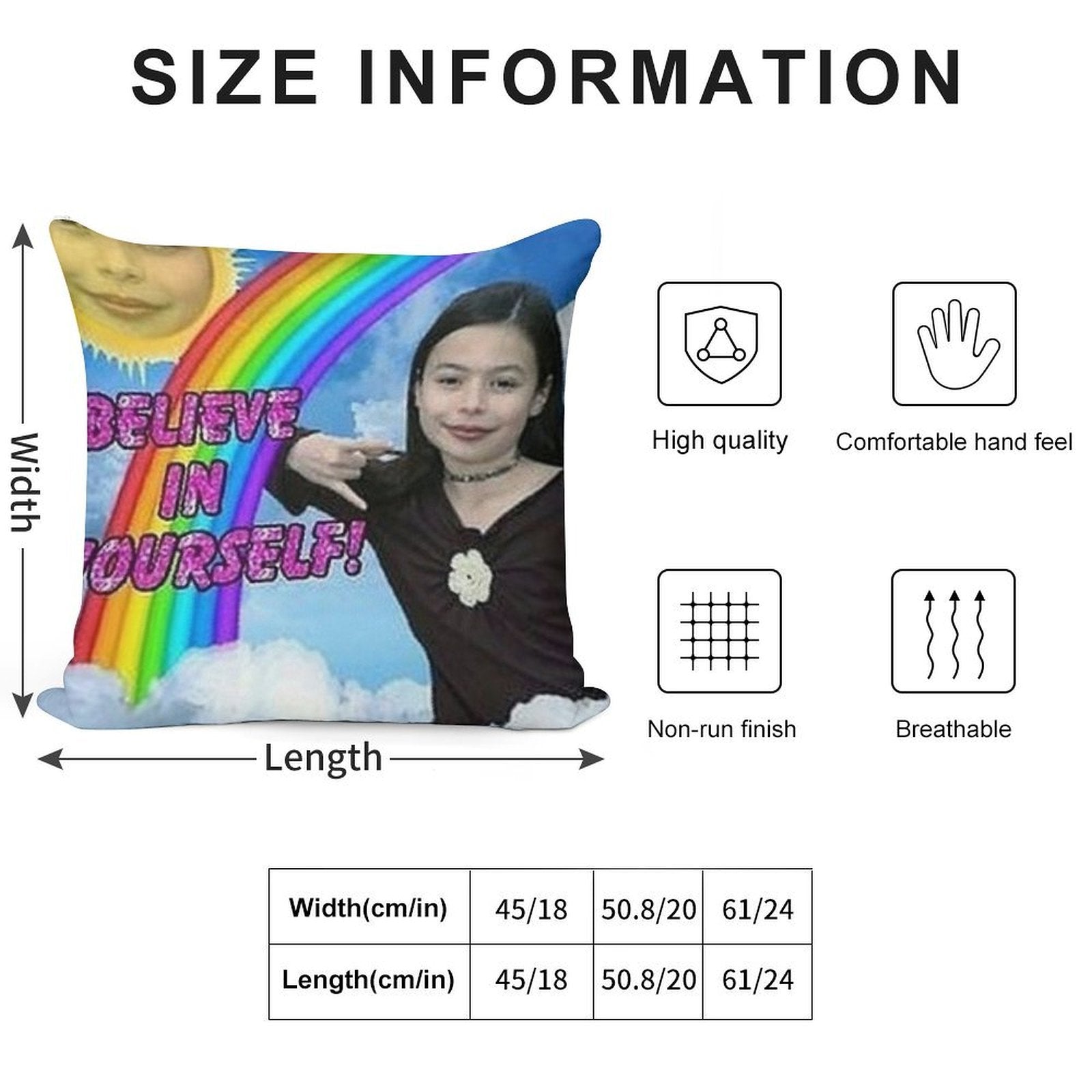 Believe in Uself! Soft Durable Construction Throw Pillow