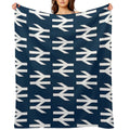 British Rail White Eco-conscious Throw Blanket