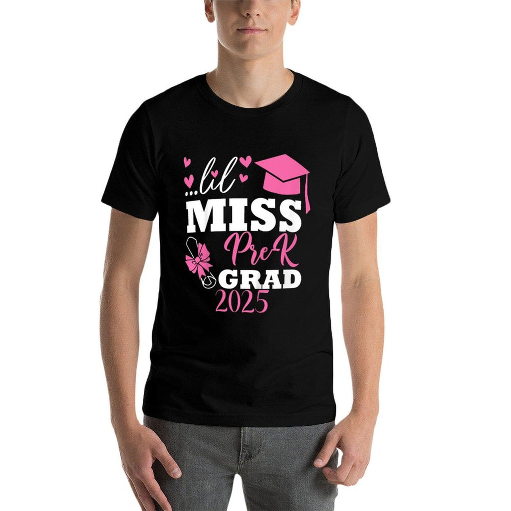 Kids Little Miss Pre-K Grad Preschool Prek Graduation 2025  High-quality Stitching T-Shirt