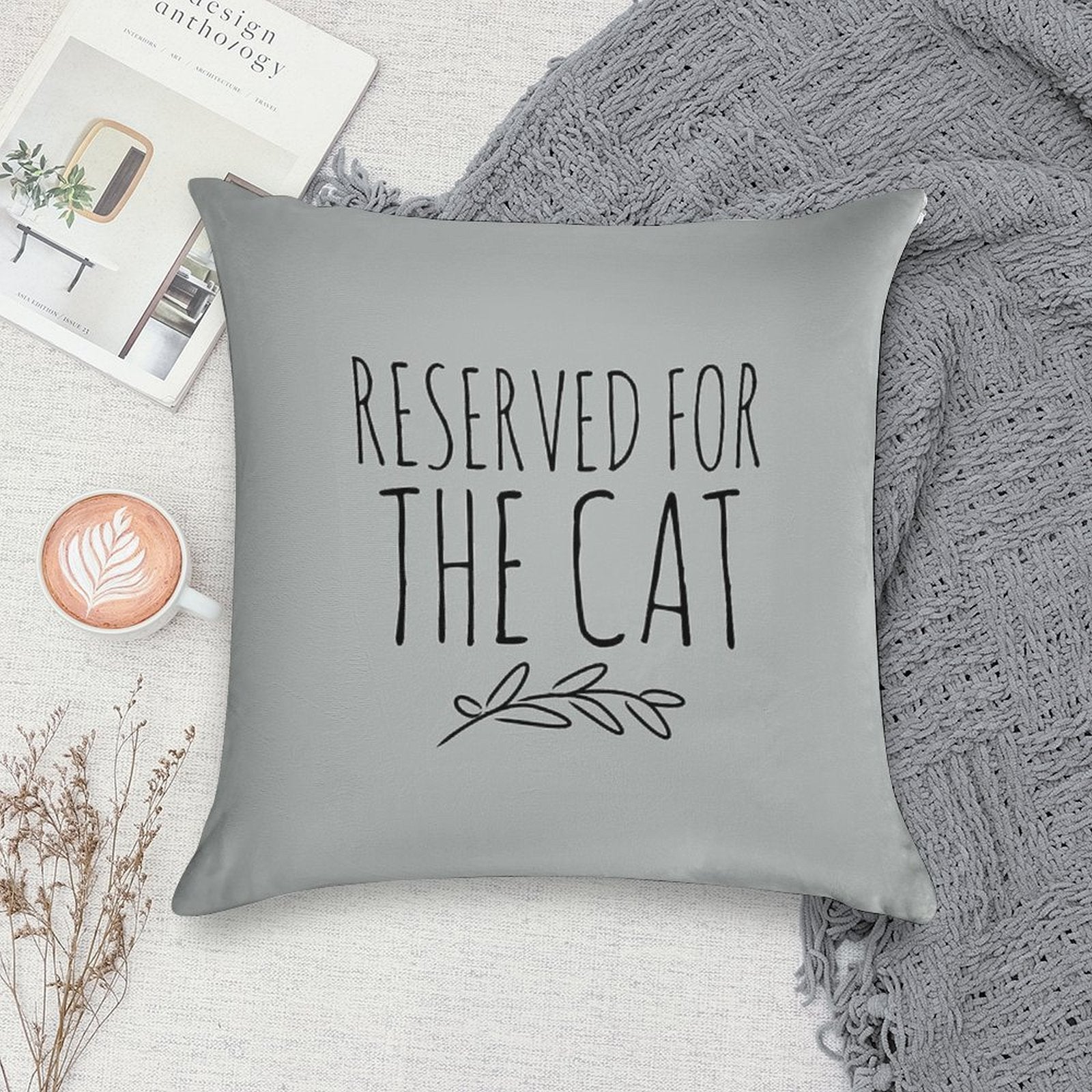 Reserved for The Cat Soft Ultra-Soft Texture Throw Pillow