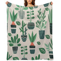 Potted Plants Easy Care Throw Blanket