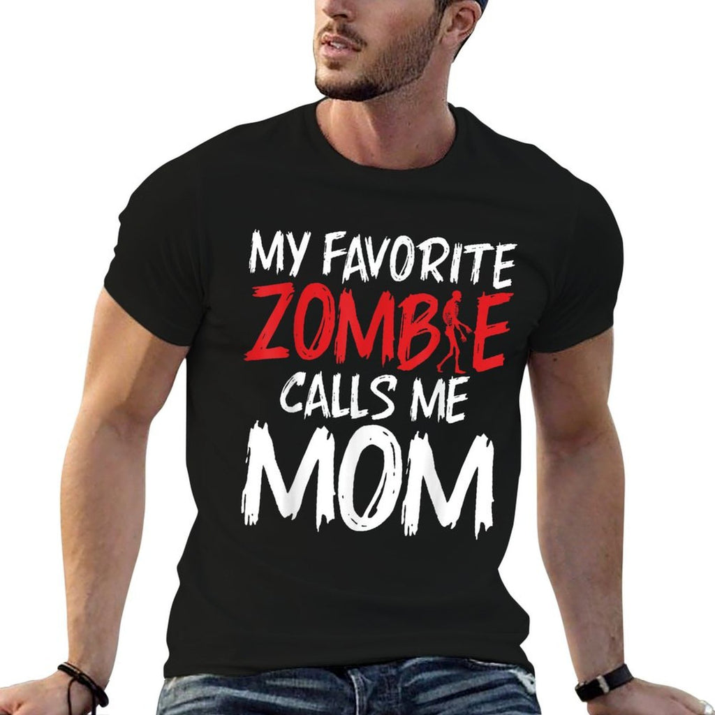 My Favorite Zombie Call Me Mom of Zombie  Heathered Texture T-Shirt