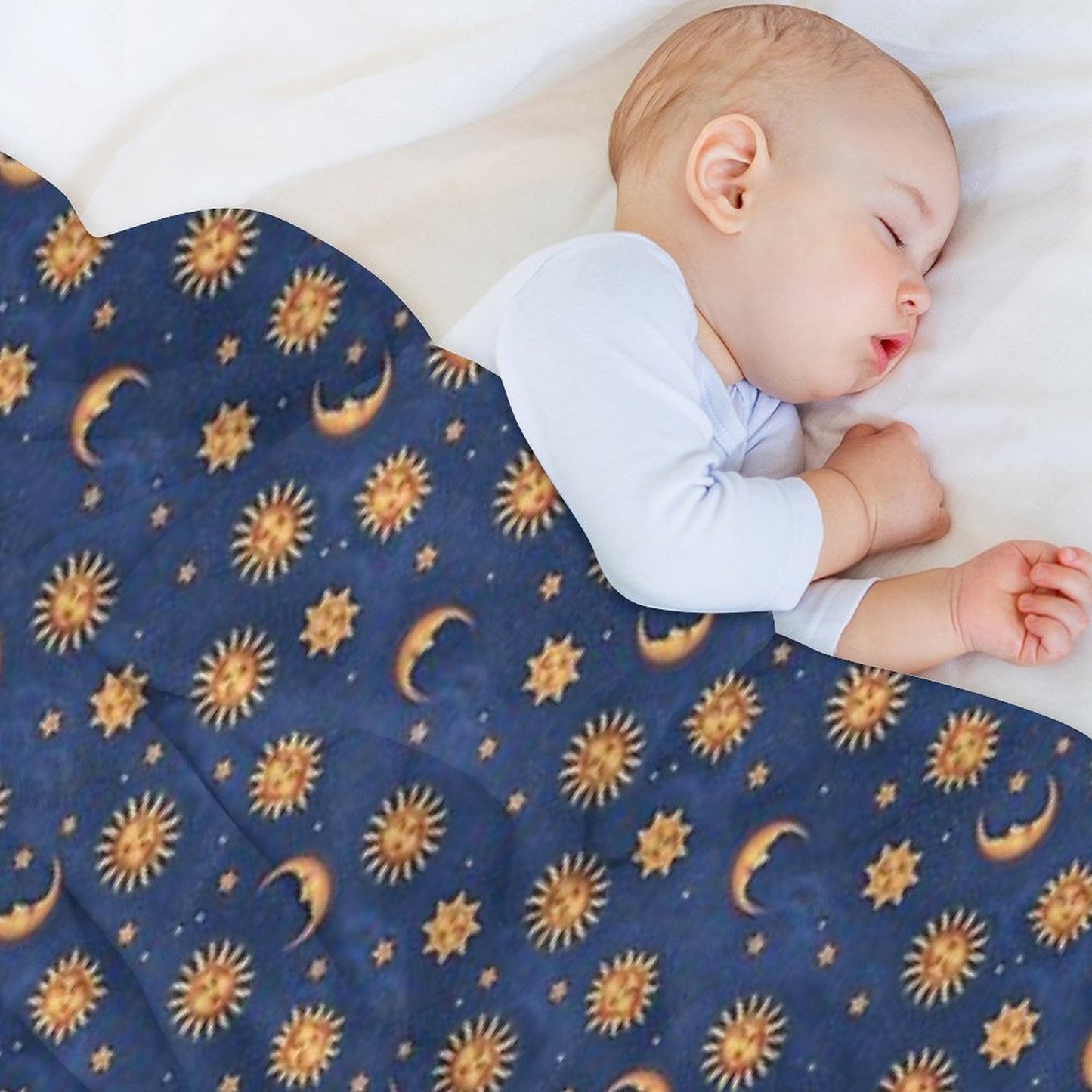 Retro Suns & Moons Machine-washable Throw Blanket