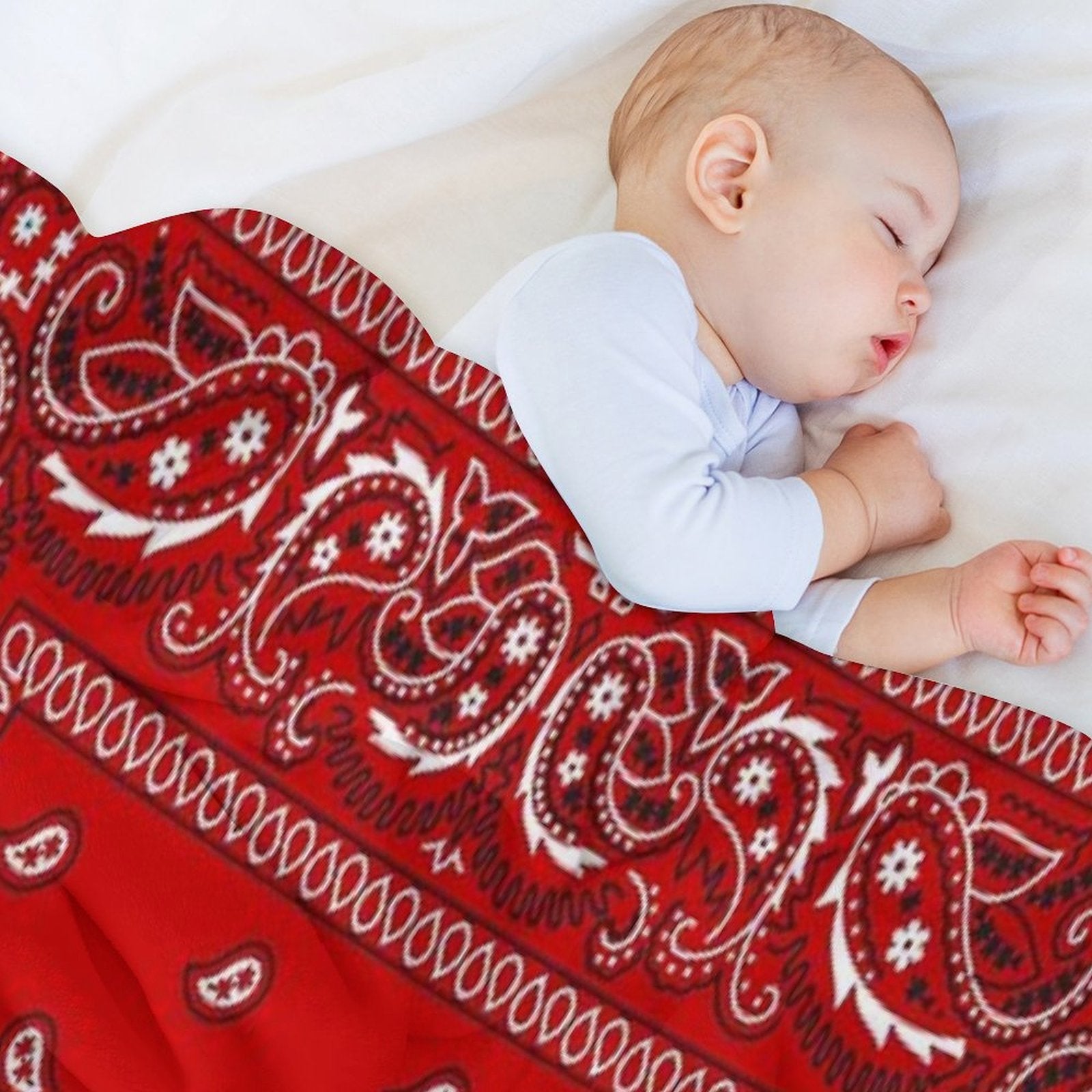 Bandana - Red Plush Throw Blanket