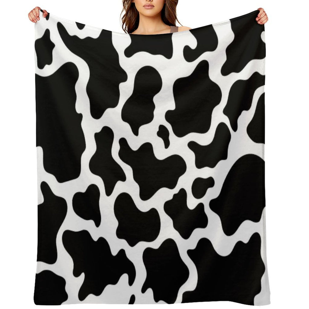 Cow Skin Pattern Velvety-soft Throw Blanket