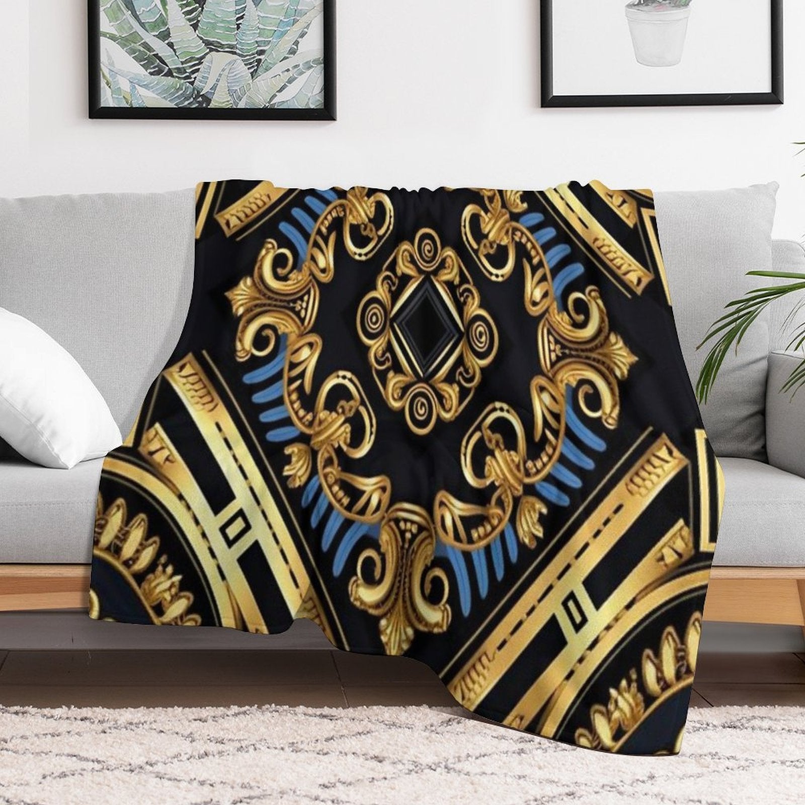 Golden Anti-pilling Throw Blanket