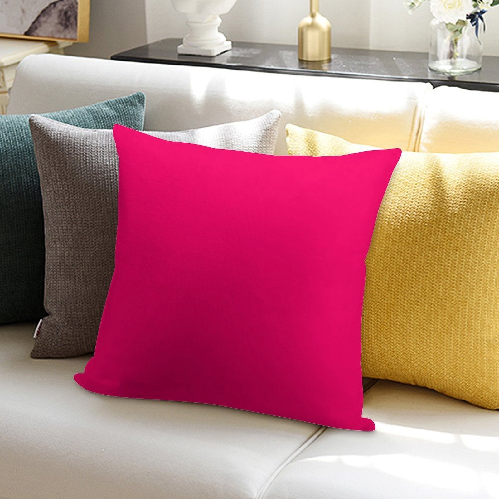 Super Bright Fluorescent Pink Neon Soft Warmth Comfort Throw Pillow