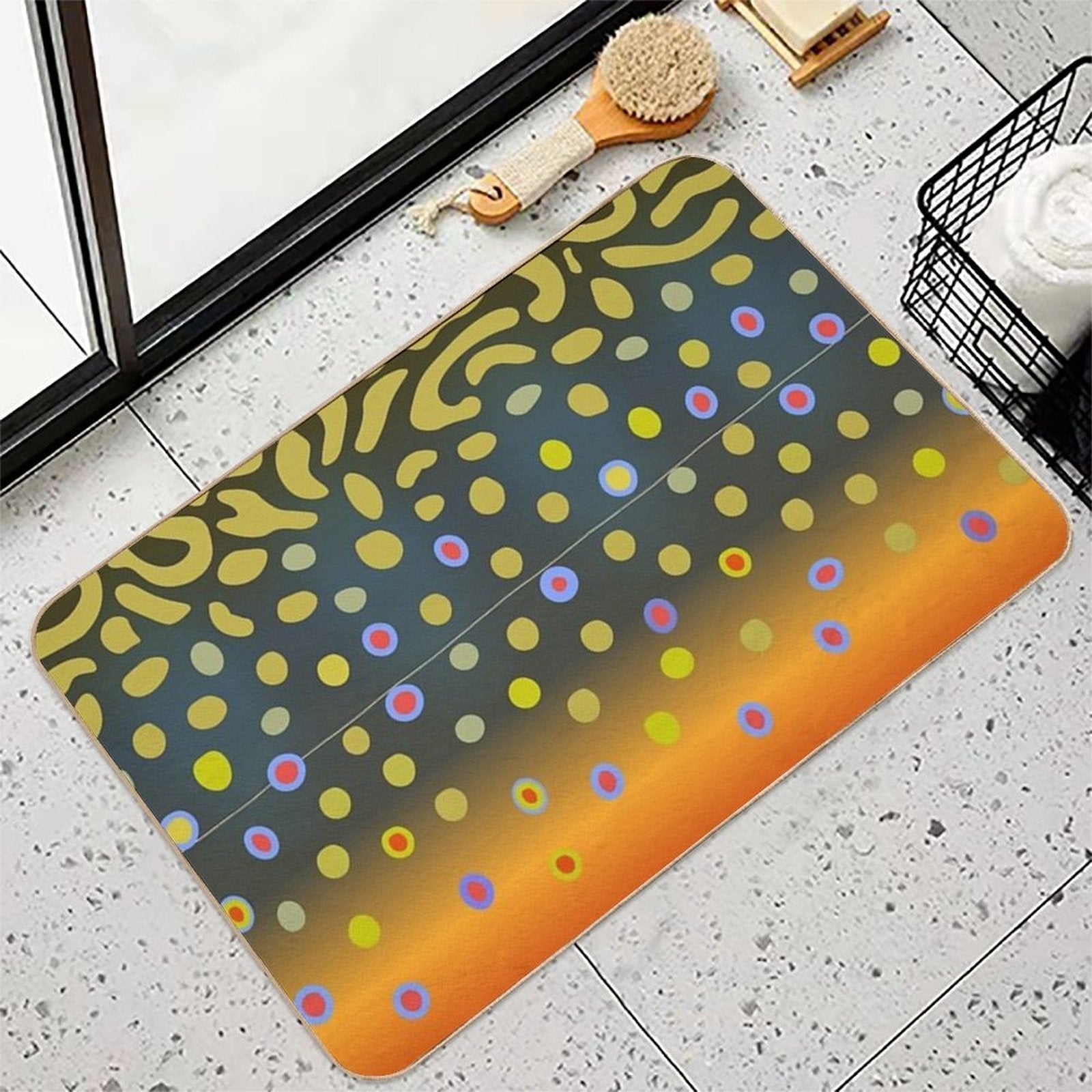 Brook Trout Skin  Anti-Trip Bath Mat