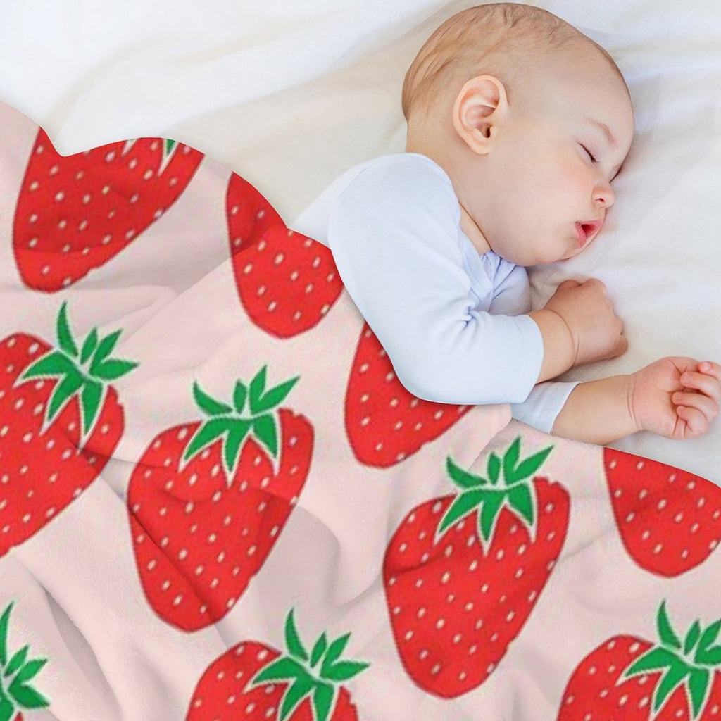 Cute Strawberry Easy Care Throw Blanket