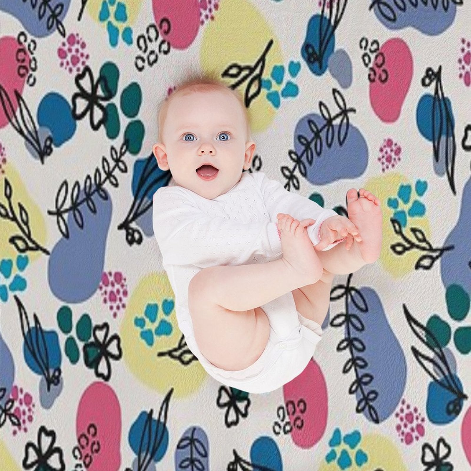 Botanical Shrink-resistant Throw Blanket