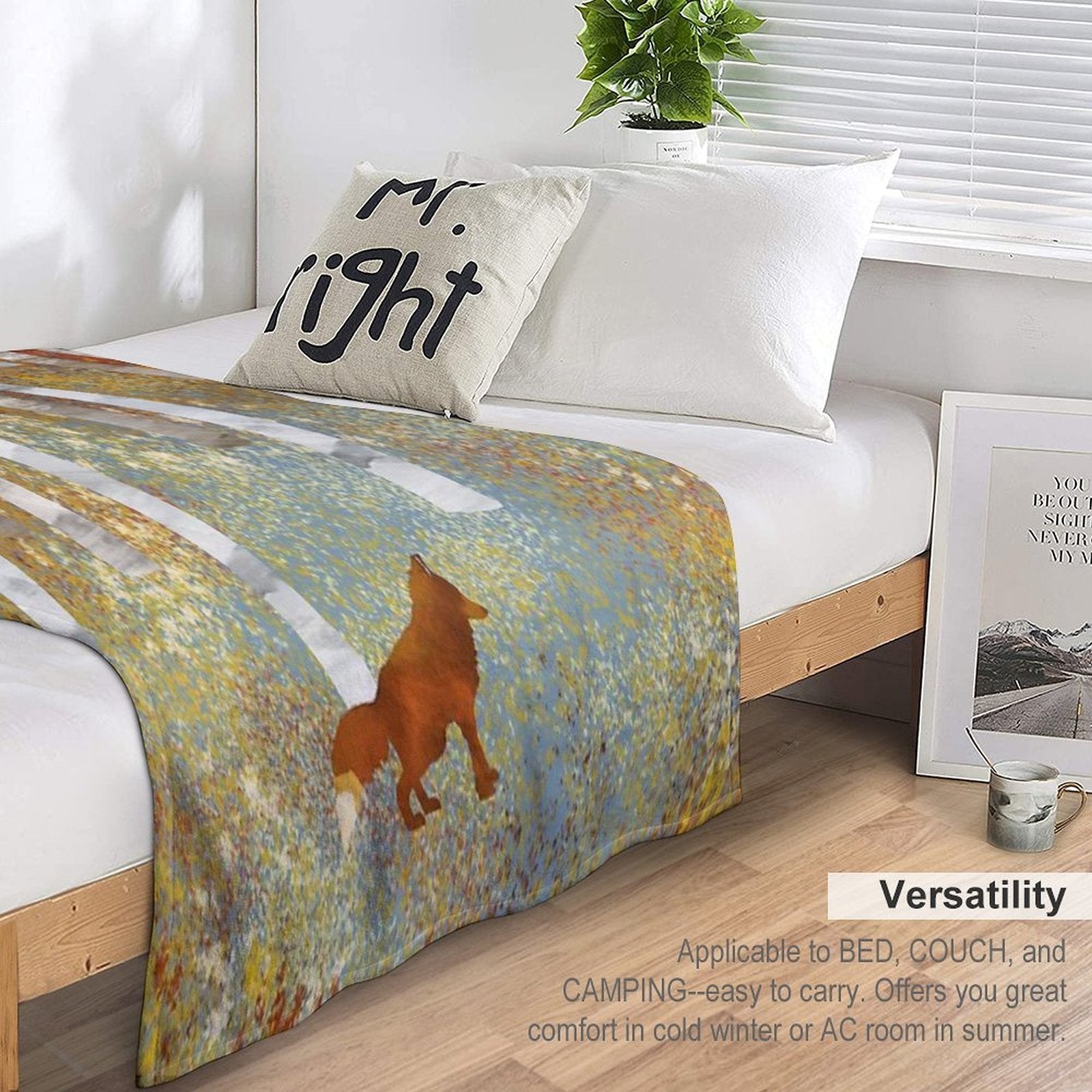 Autumn Fox Multi-functional Throw Blanket