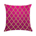 Moroccan Pattern - Pink & Gold Soft Reinforced Edging Throw Pillow