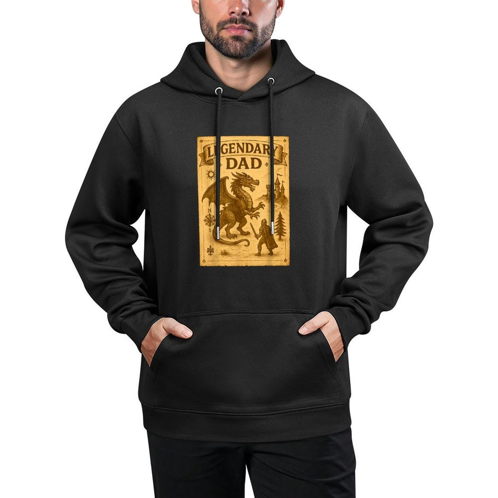 Legendary Dad Fathers Day Vintage Medieval Fantasy Dragon Pilling-Resistant Hoodie
