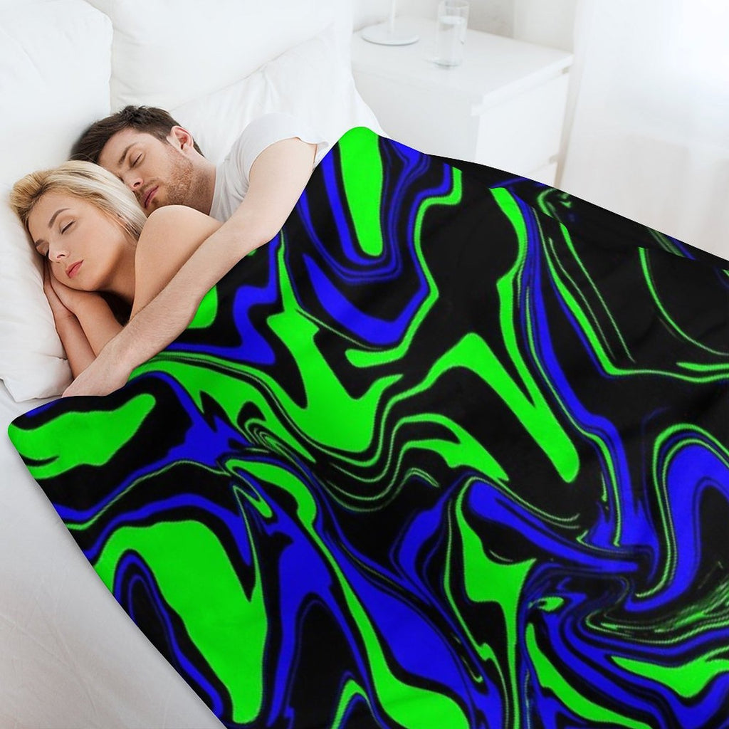 Blue Green And Black Oil Slick All-season Throw Blanket