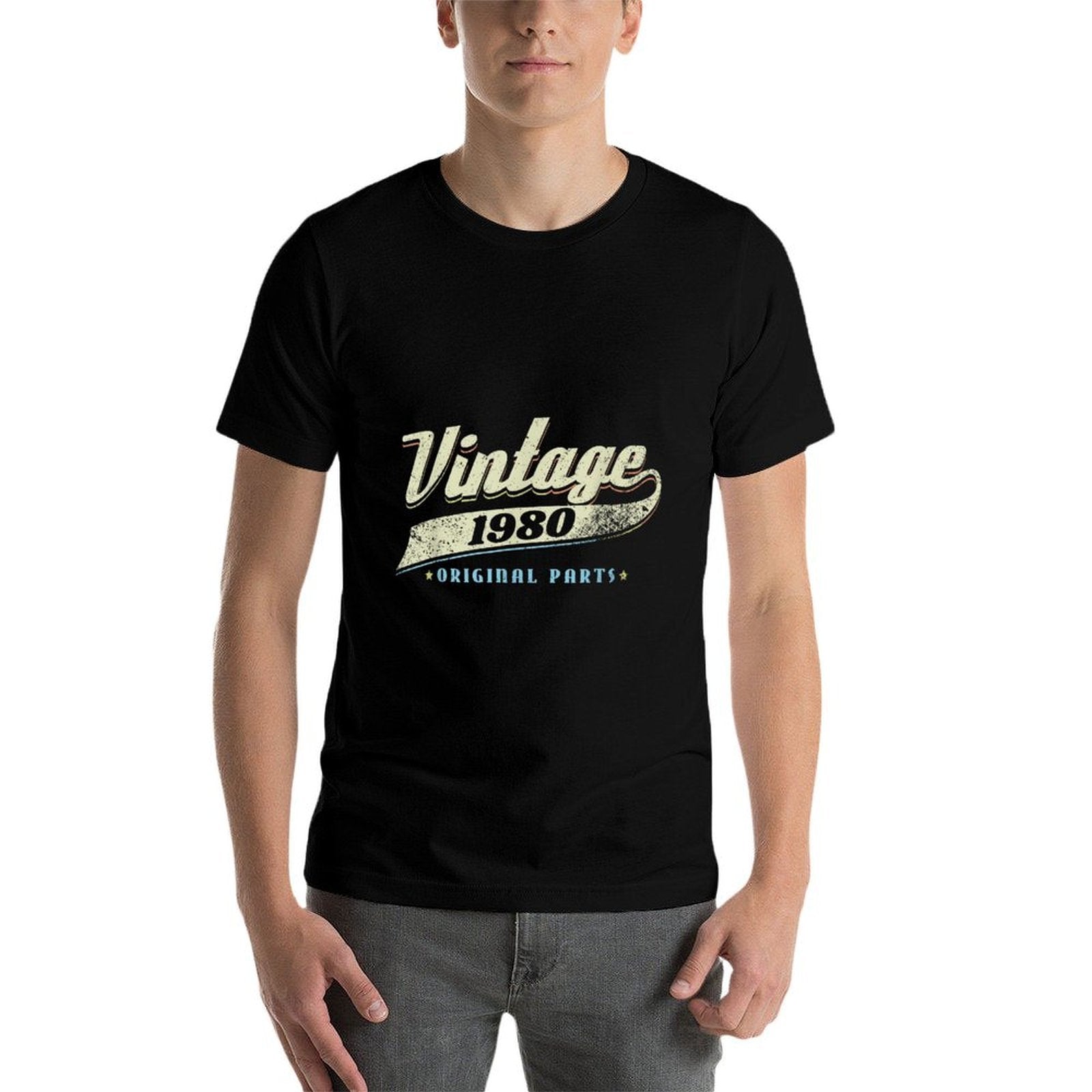 Retros for Men Women 40th Birthday Gift Vintage 1980  High-quality Stitching T-Shirt