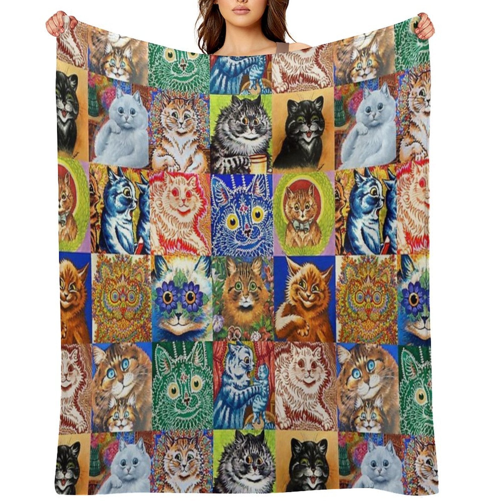 HD LOUIS WAIN - Cats Durable Throw Blanket