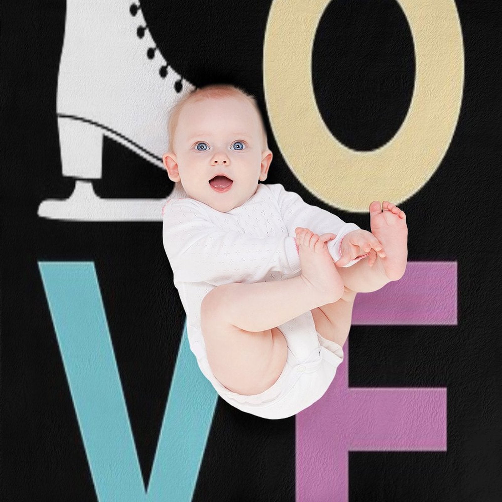Cute Figure Skating Gift - LOVE And A Figure Skate Eco-conscious Throw Blanket