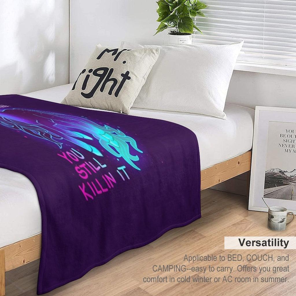 YOU STILL KILLIN IT Neon Unicorn Machine-washable Throw Blanket