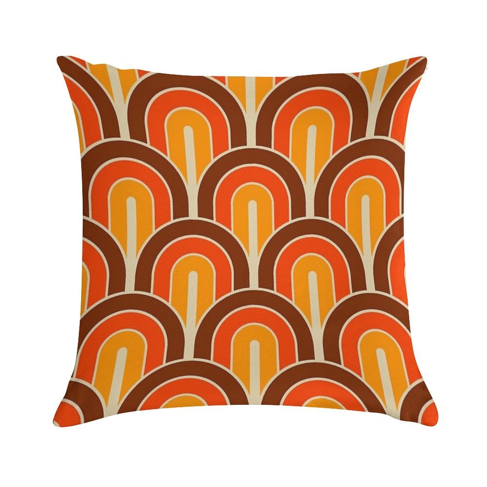 Retro Gradated Geometric Fan Pattern 821 Soft Skin-Friendly Throw Pillow