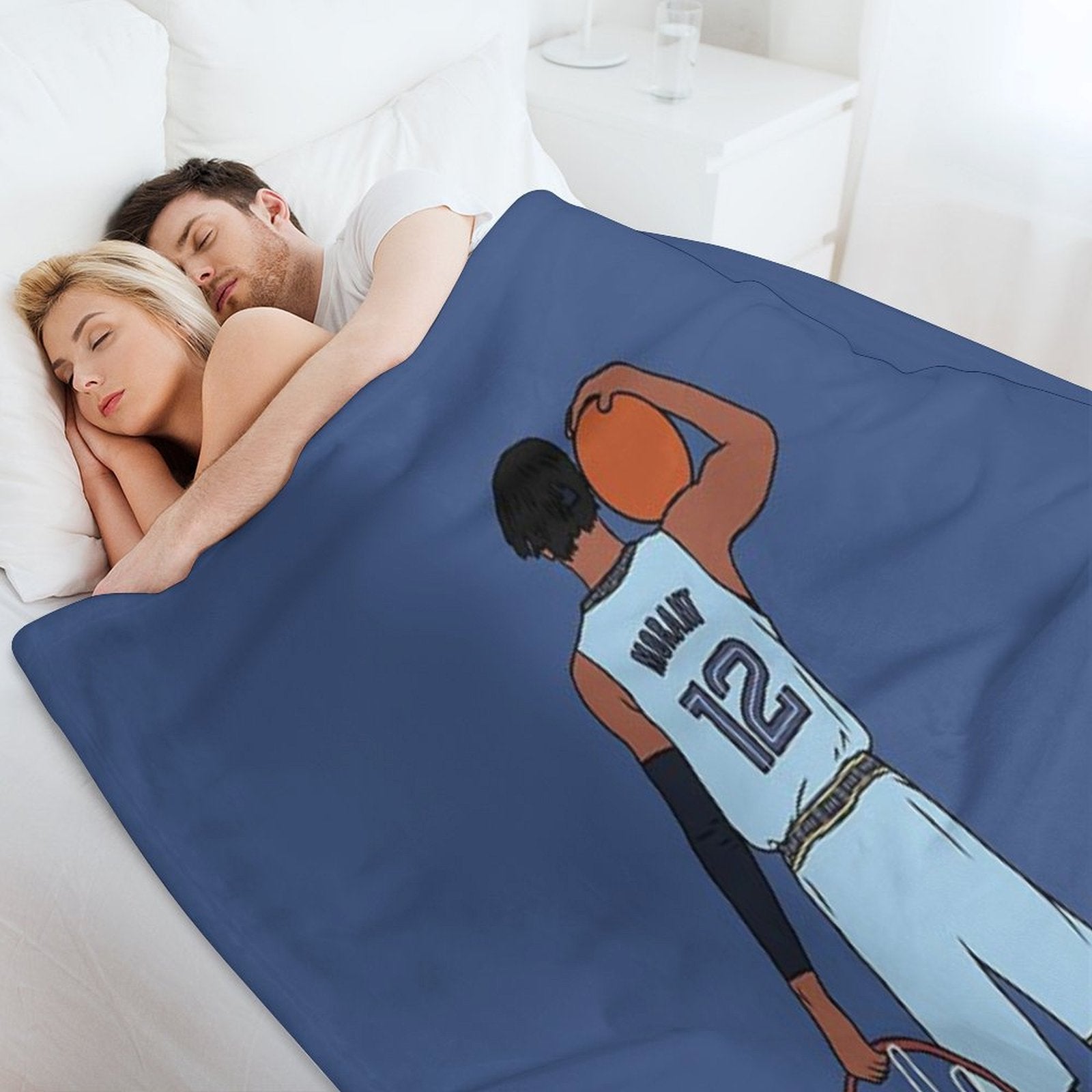 Ja Morant And The Rim Sustainable Throw Blanket