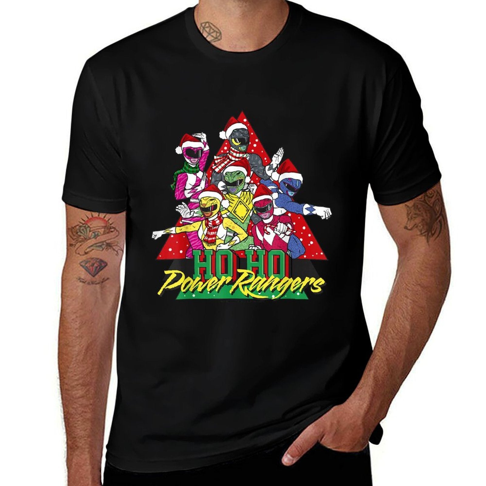 Power Rangers Power Rangers Christmas Ho Ho  Fade-proof Color T-Shirt