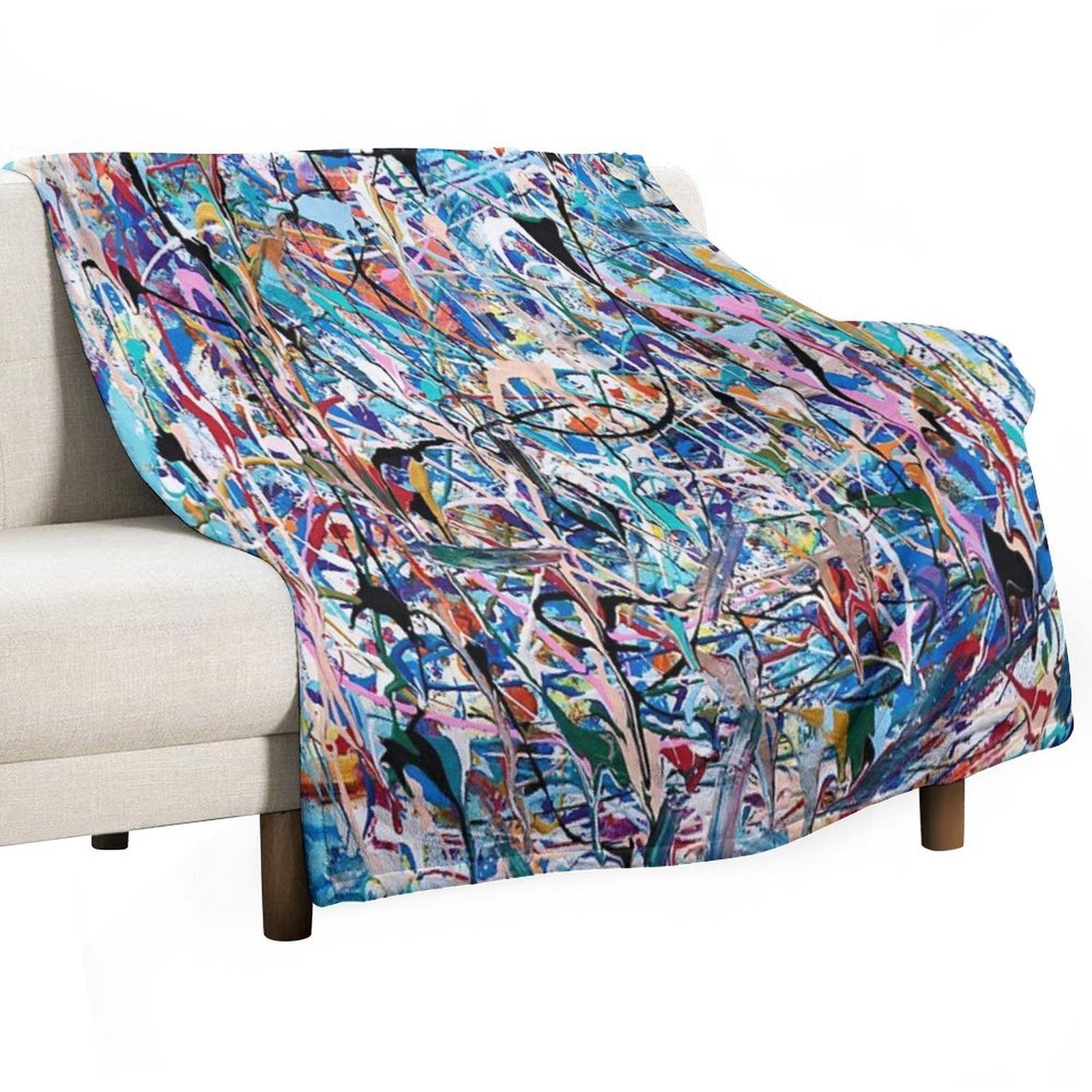 Blue Composition Velvety-soft Throw Blanket