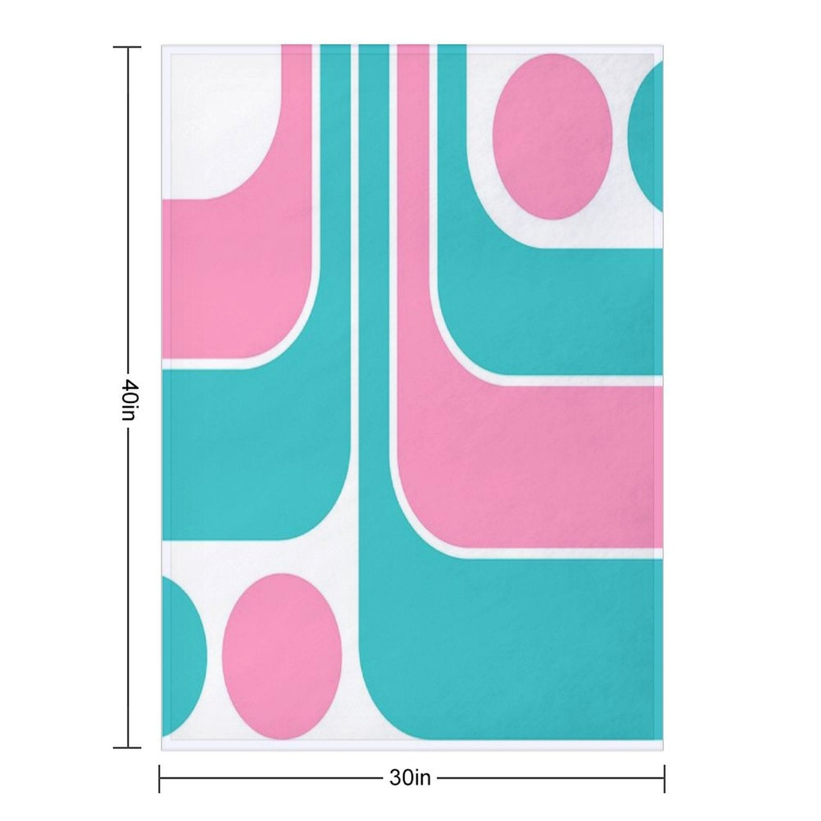 Retro Geometric Design in Pink And Turquoise Lightweight Throw Blanket