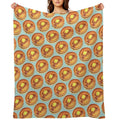 Pancakes Pattern - Blue Easy Care Throw Blanket