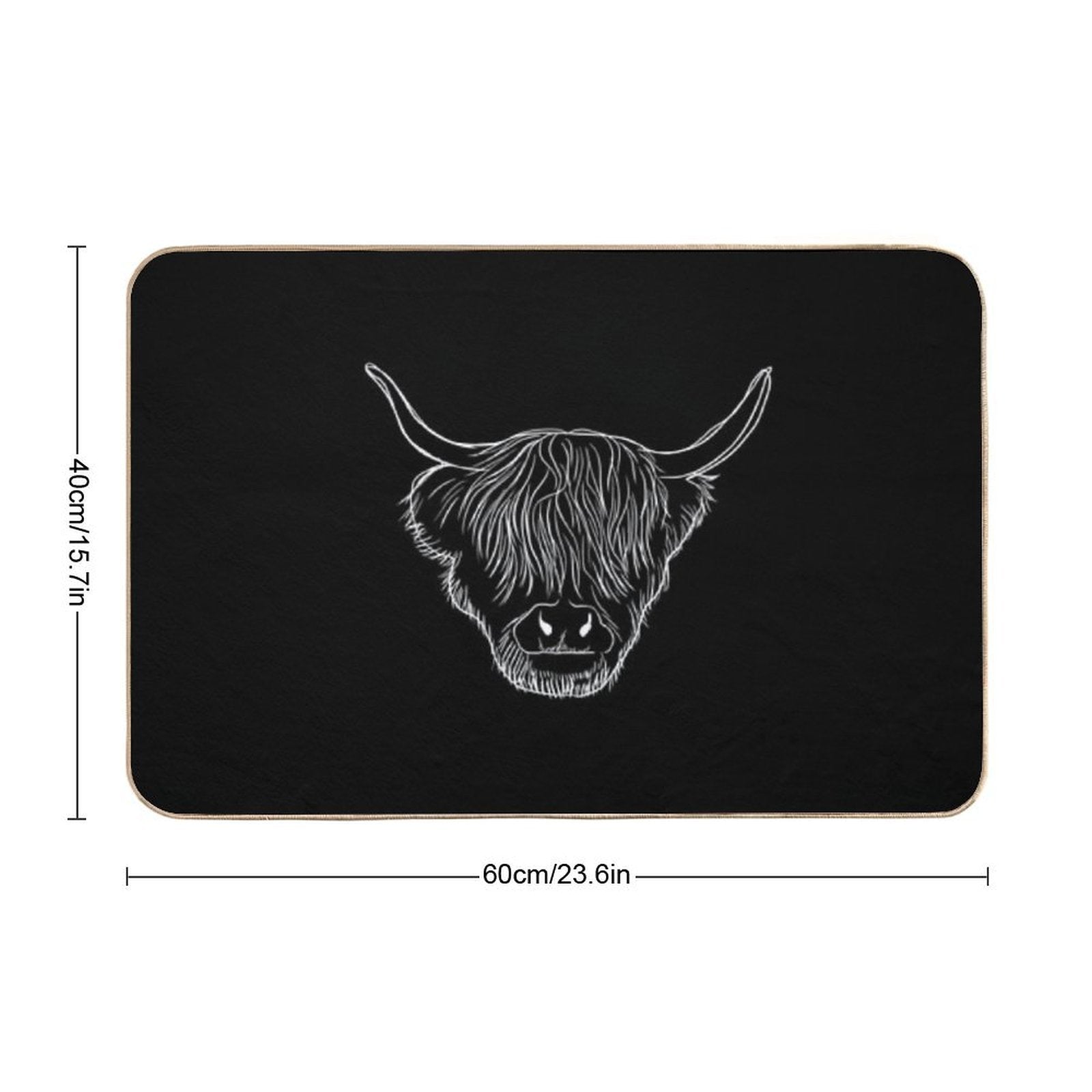 Scottish Highland Cow  Anti-Trip Bath Mat
