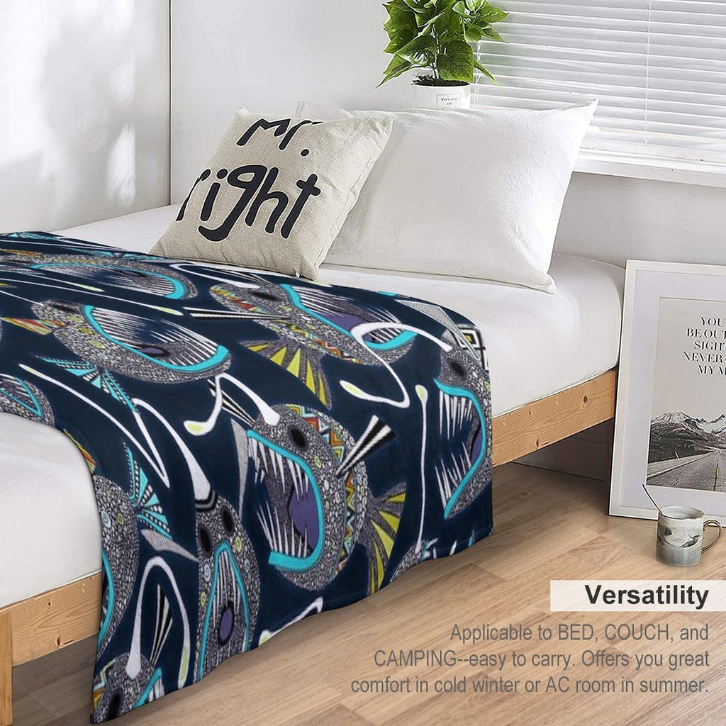 Deep Sea Anglerfish Velvety-soft Throw Blanket