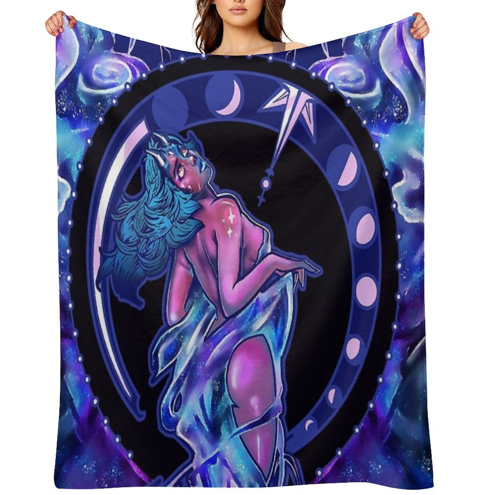 Astrology Star Girl Velvety-soft Throw Blanket