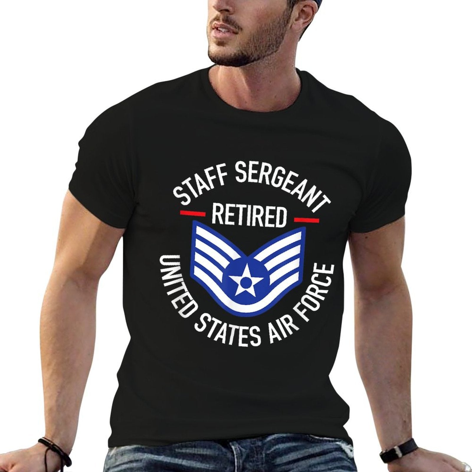 Staff Sergeant Retired Air Force Military Retirement Gifts  Affordable Price T-Shirt