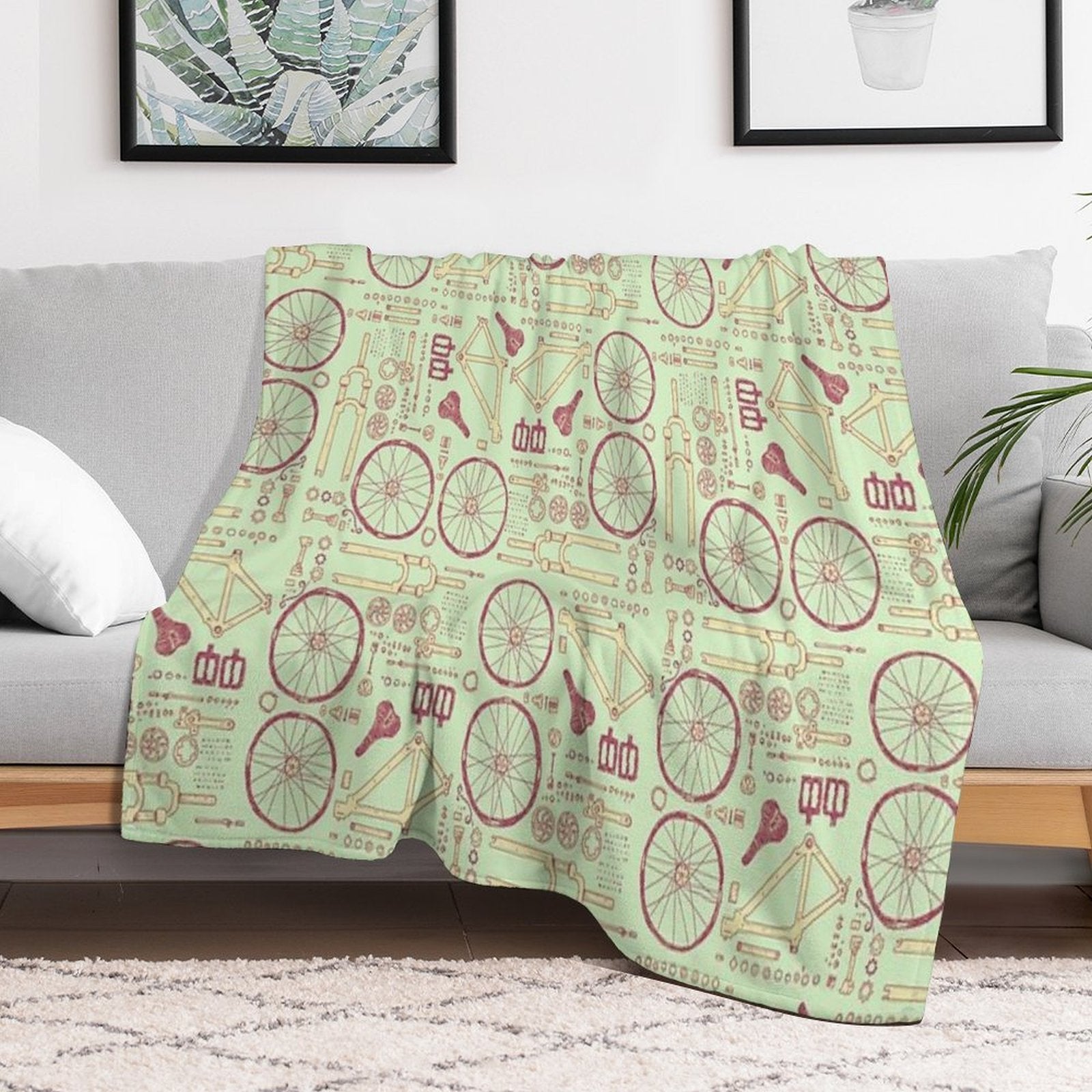 Bicycle Parts Compact Throw Blanket
