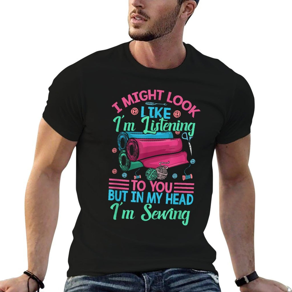 Quilting Yarn Graphic Design Seamstress Sewing Themed  Trendy Pattern T-Shirt