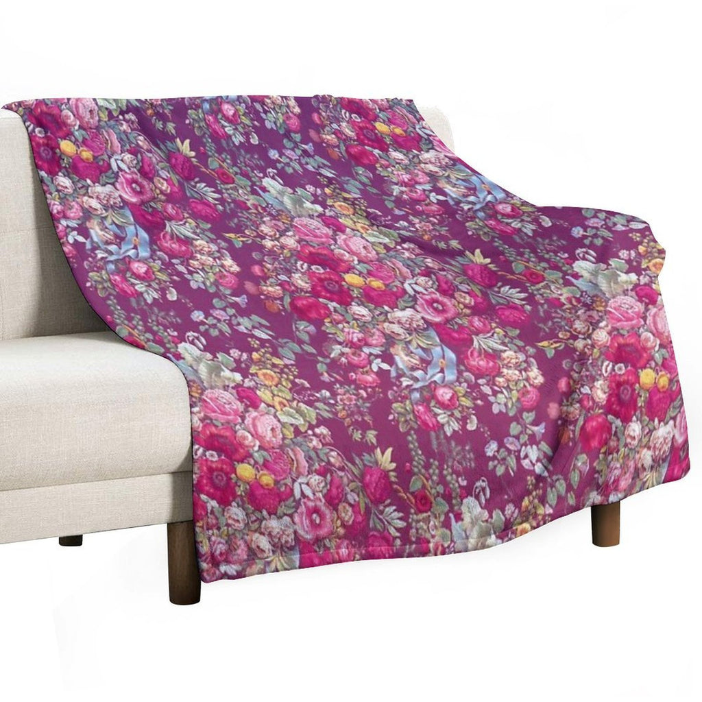 Bouquety Velvety-soft Throw Blanket