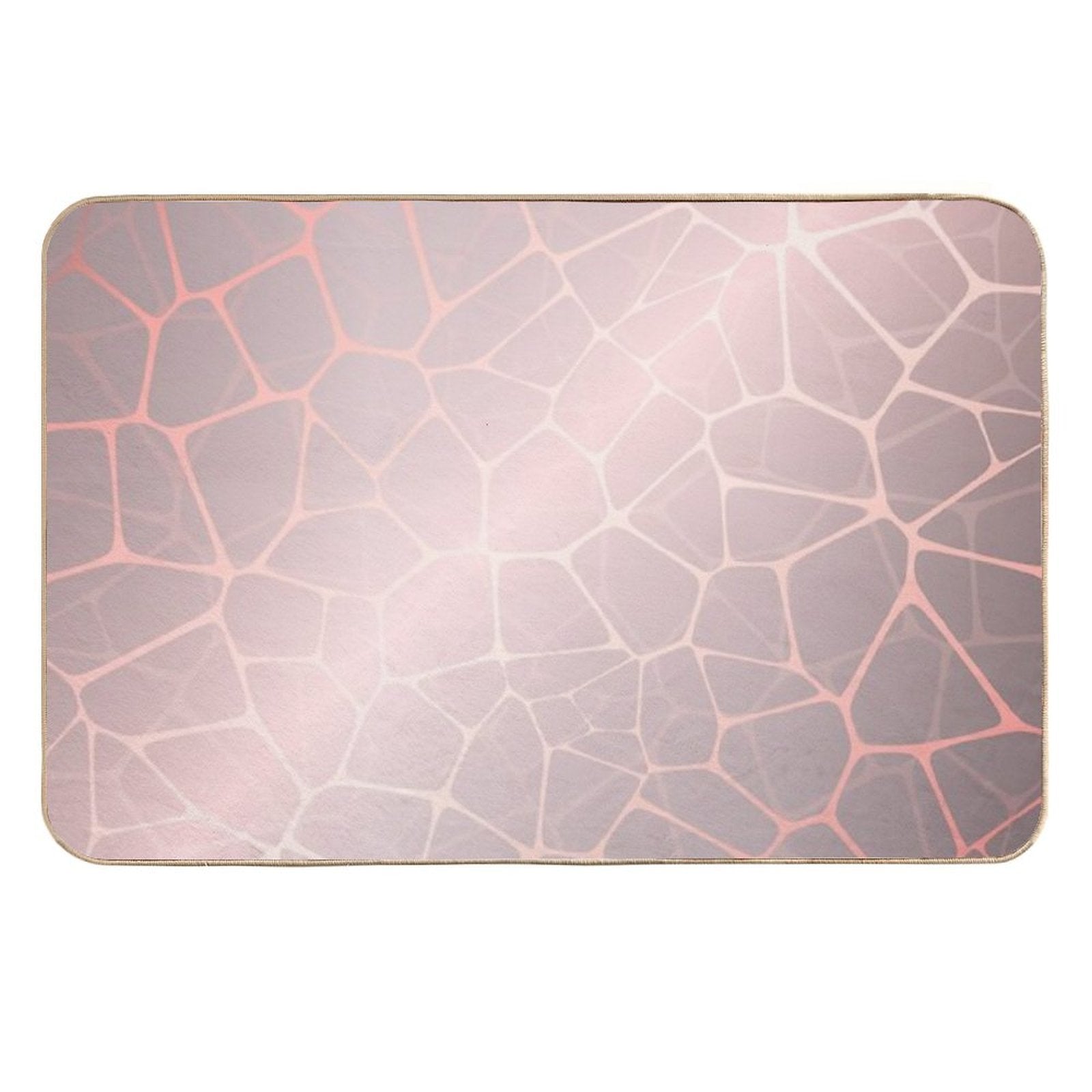 Rose Gold Abstract Shapes  Easy Maintenance Bath Mat