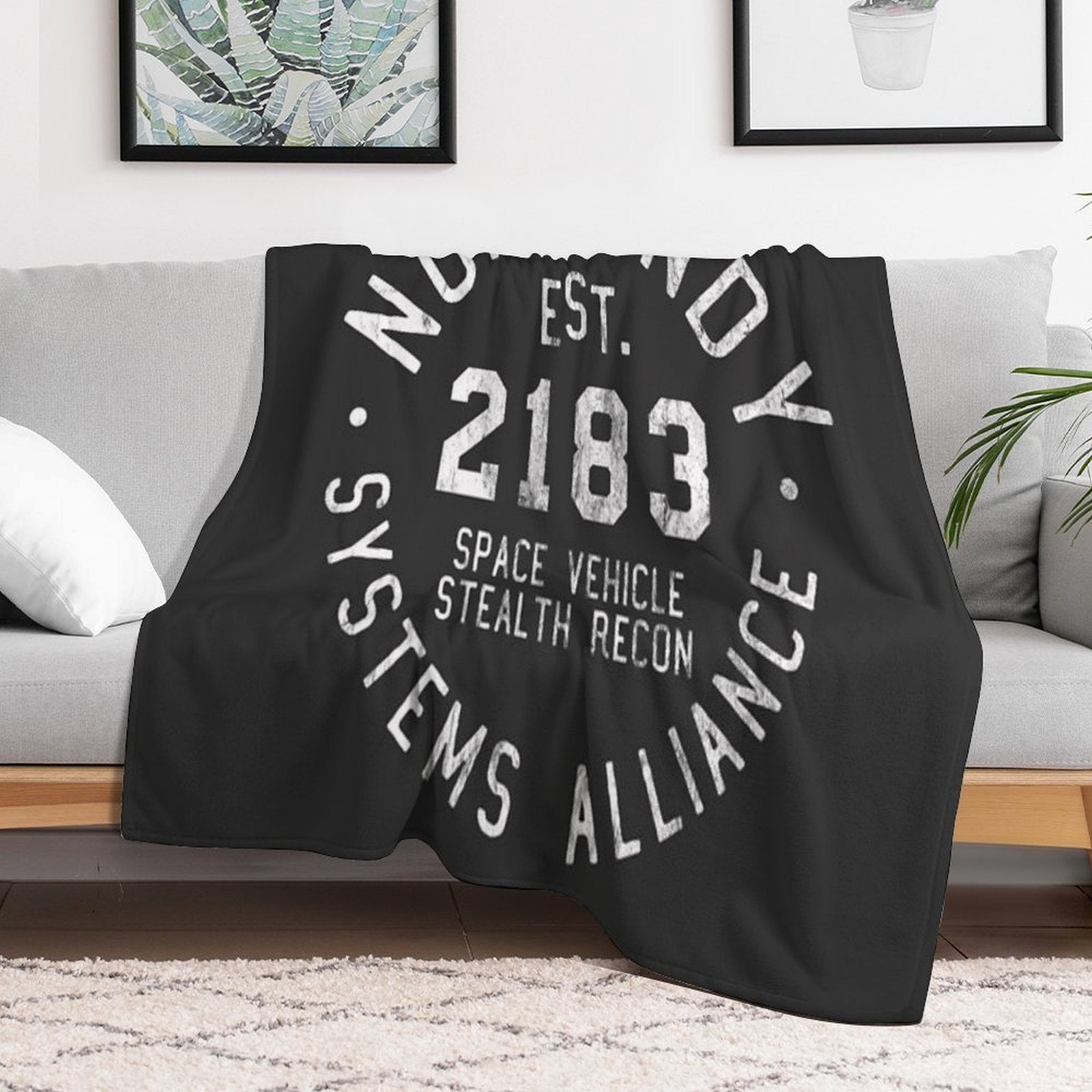 SSV Normandy Athletic Shirt  Mass Effect Athletic Style  White Print Gift-ready Throw Blanket