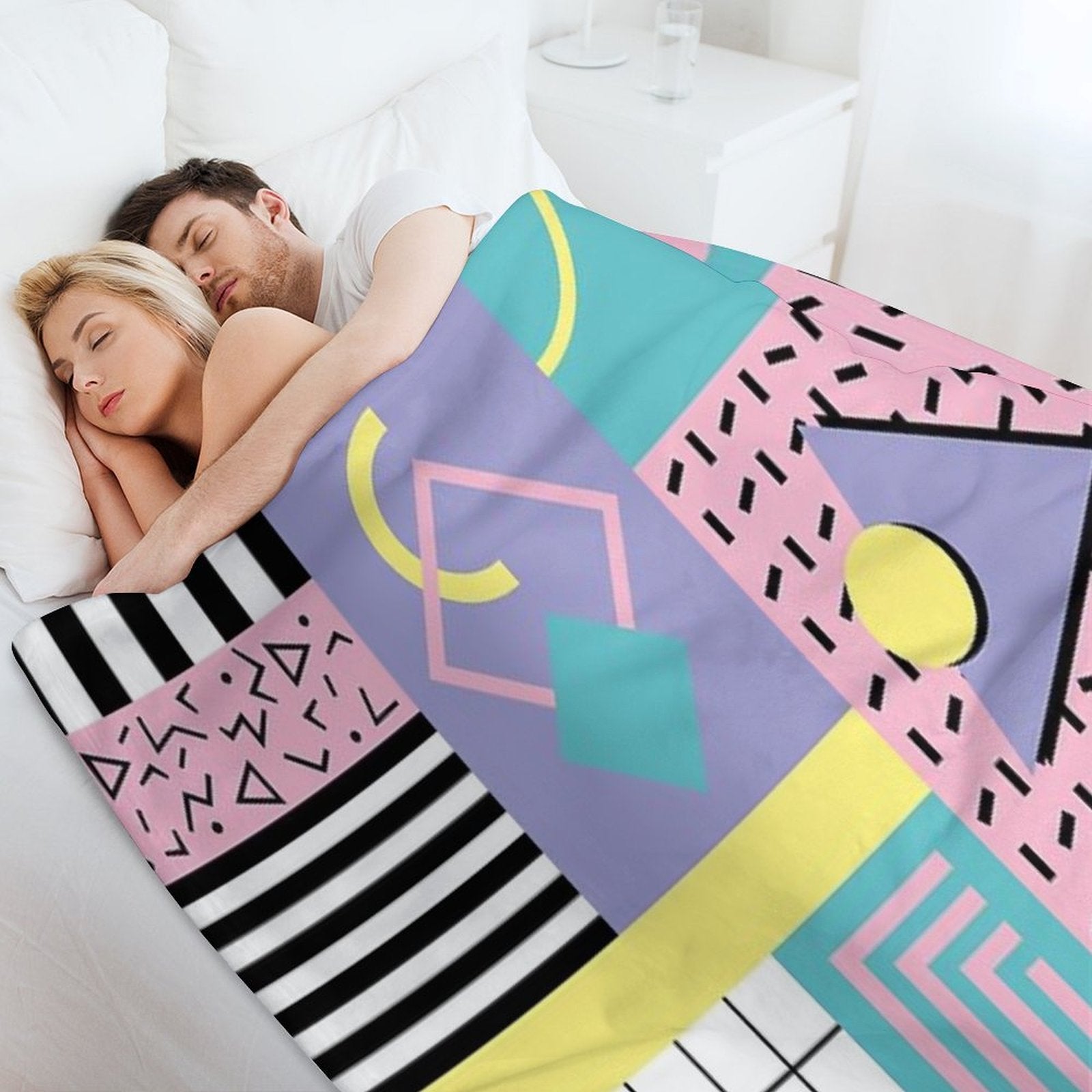 Memphis Pattern 25 - Retro 90s  80s Multi-functional Throw Blanket