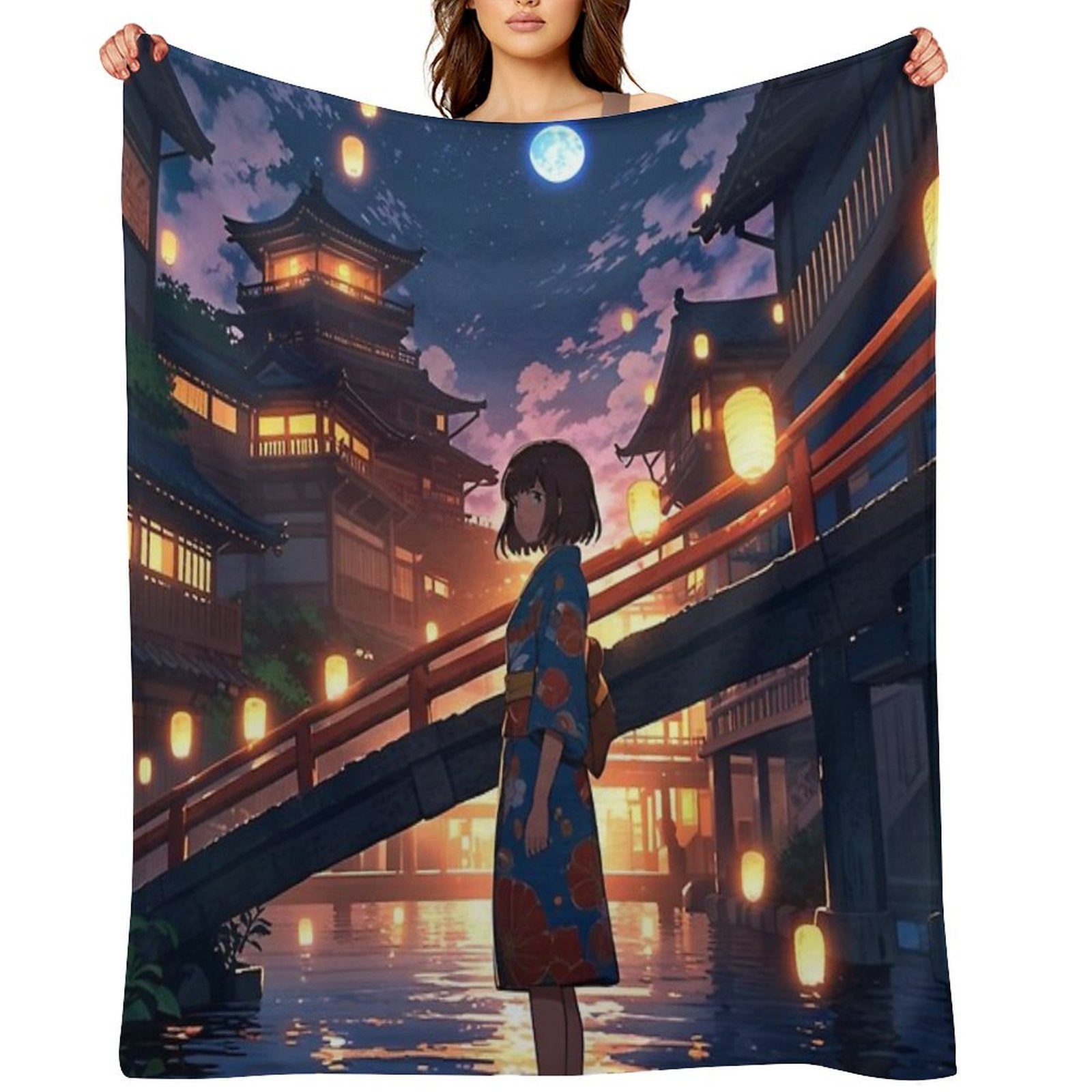 Spirited Away Night Scene All-season Throw Blanket