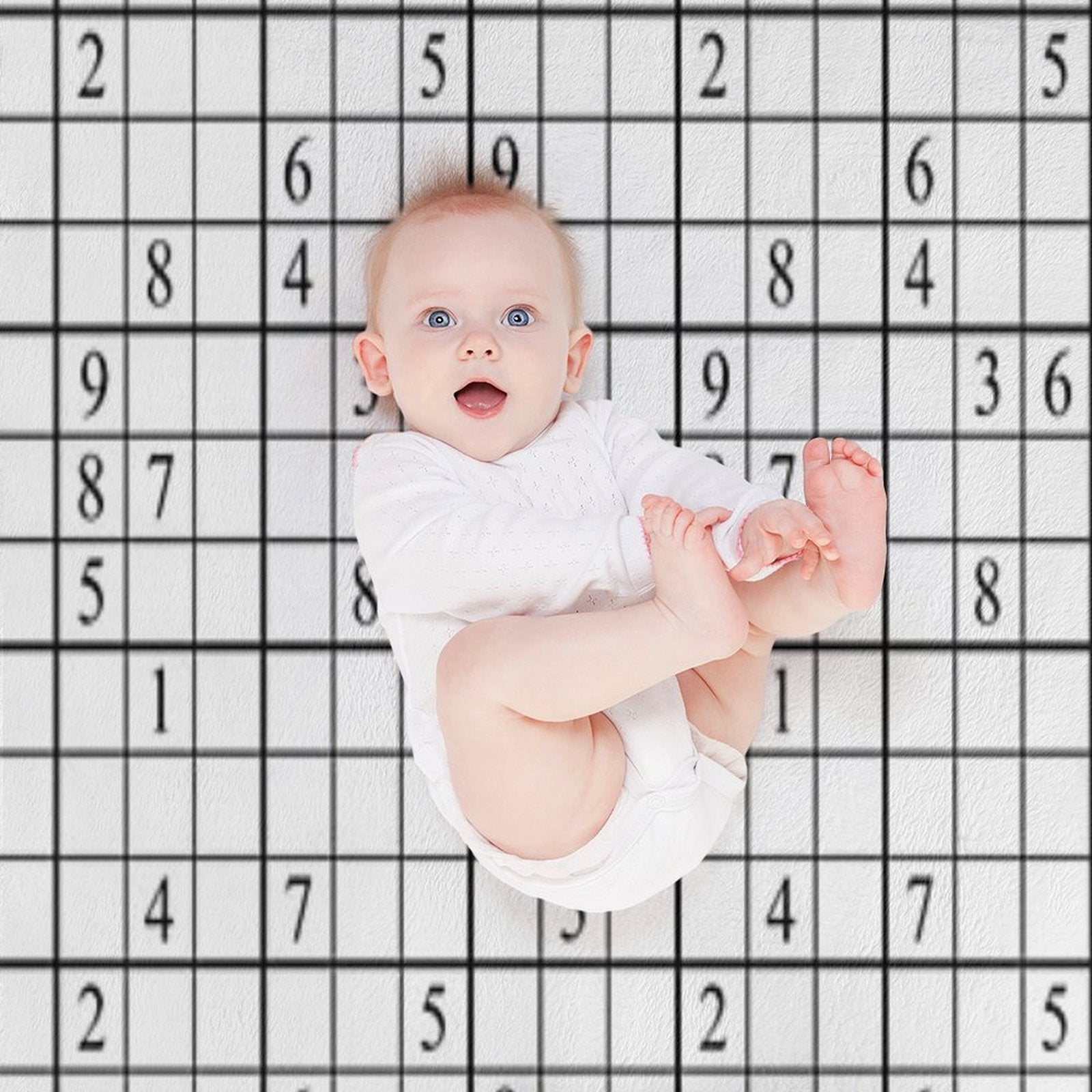 Sudoku (white) Sustainable Throw Blanket
