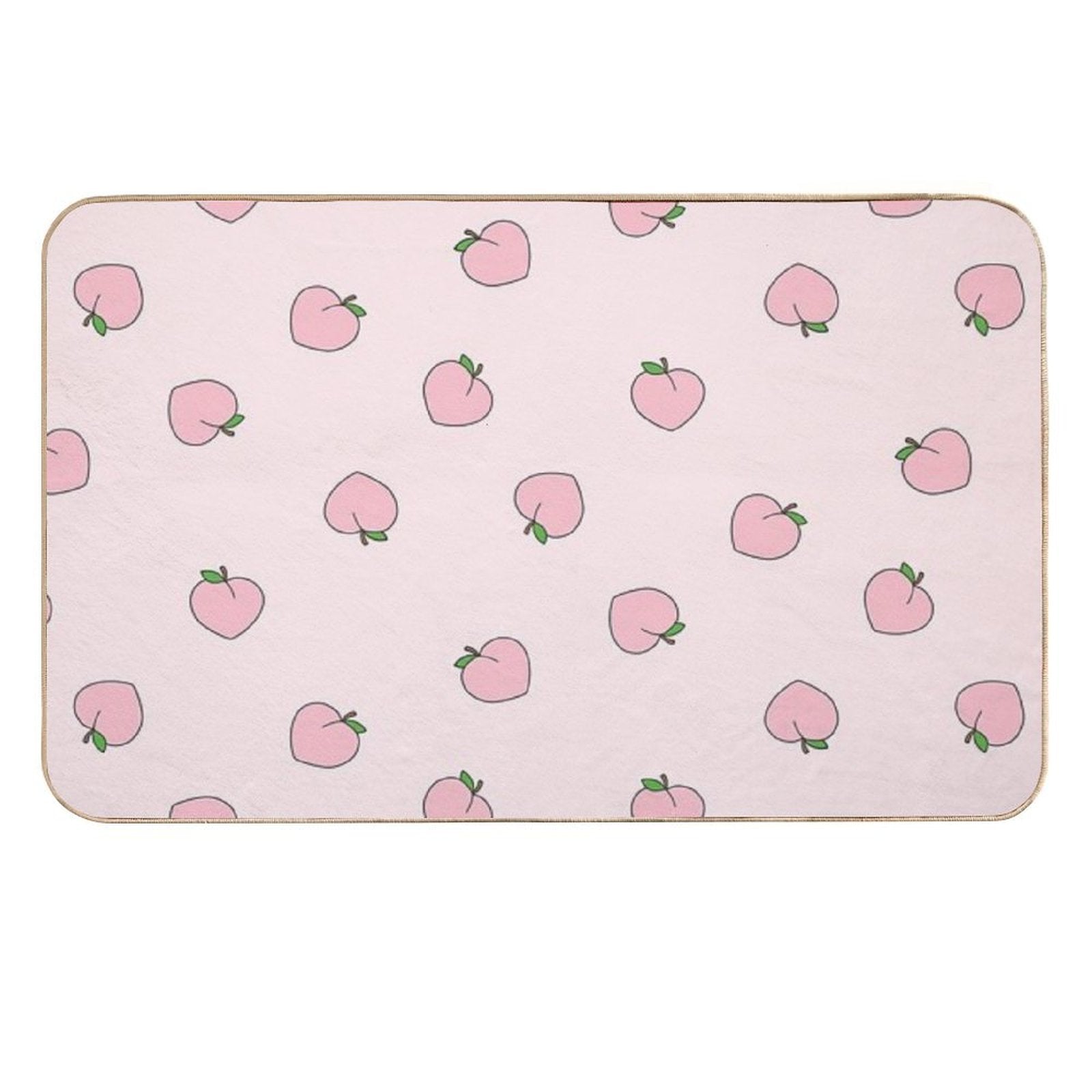 Peach Pattern on Light Pink  Stain-Proof Bath Mat
