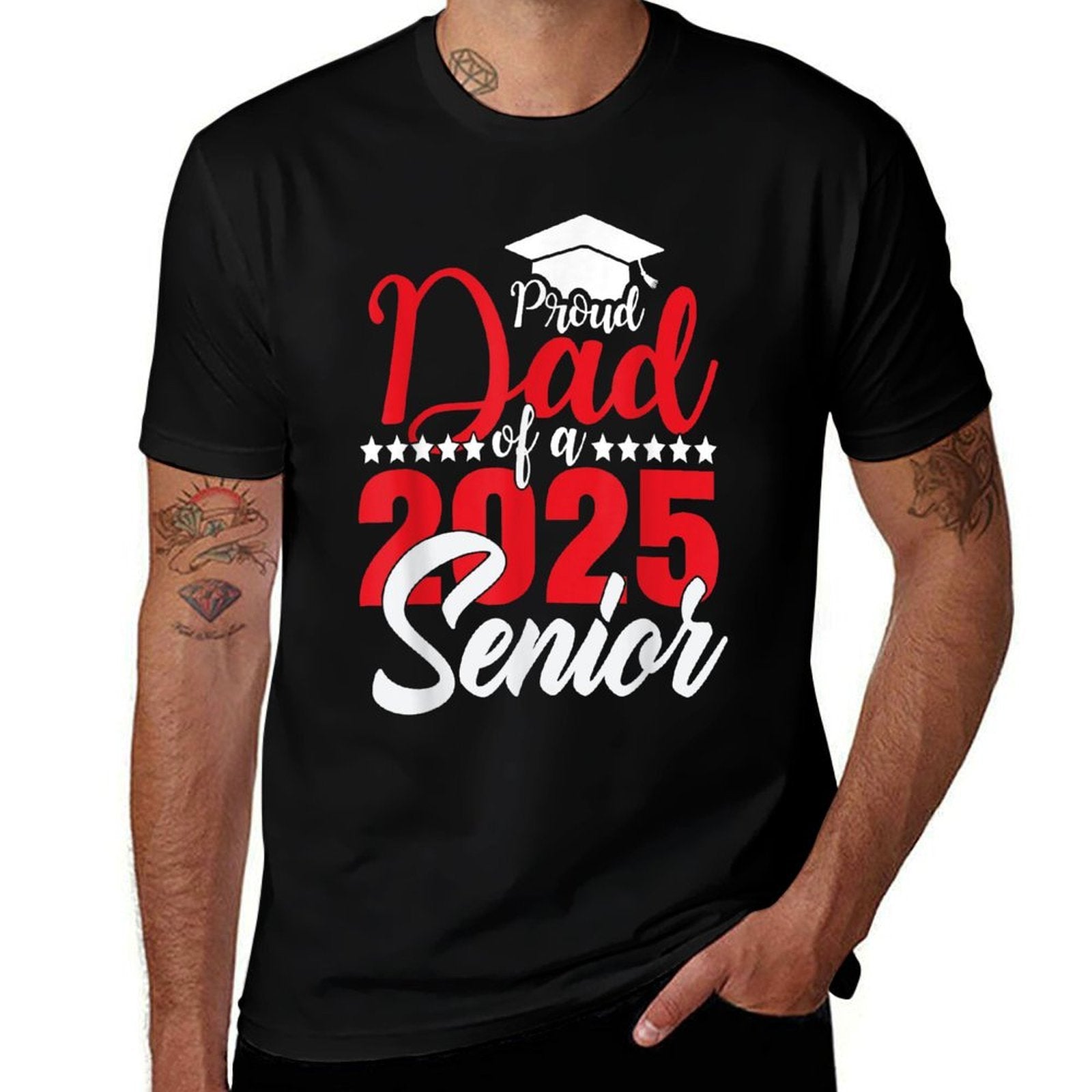 Proud Dad Of A 2025 Senior Dad Class Of 2025 Graduation  Graphic-printed T-Shirt