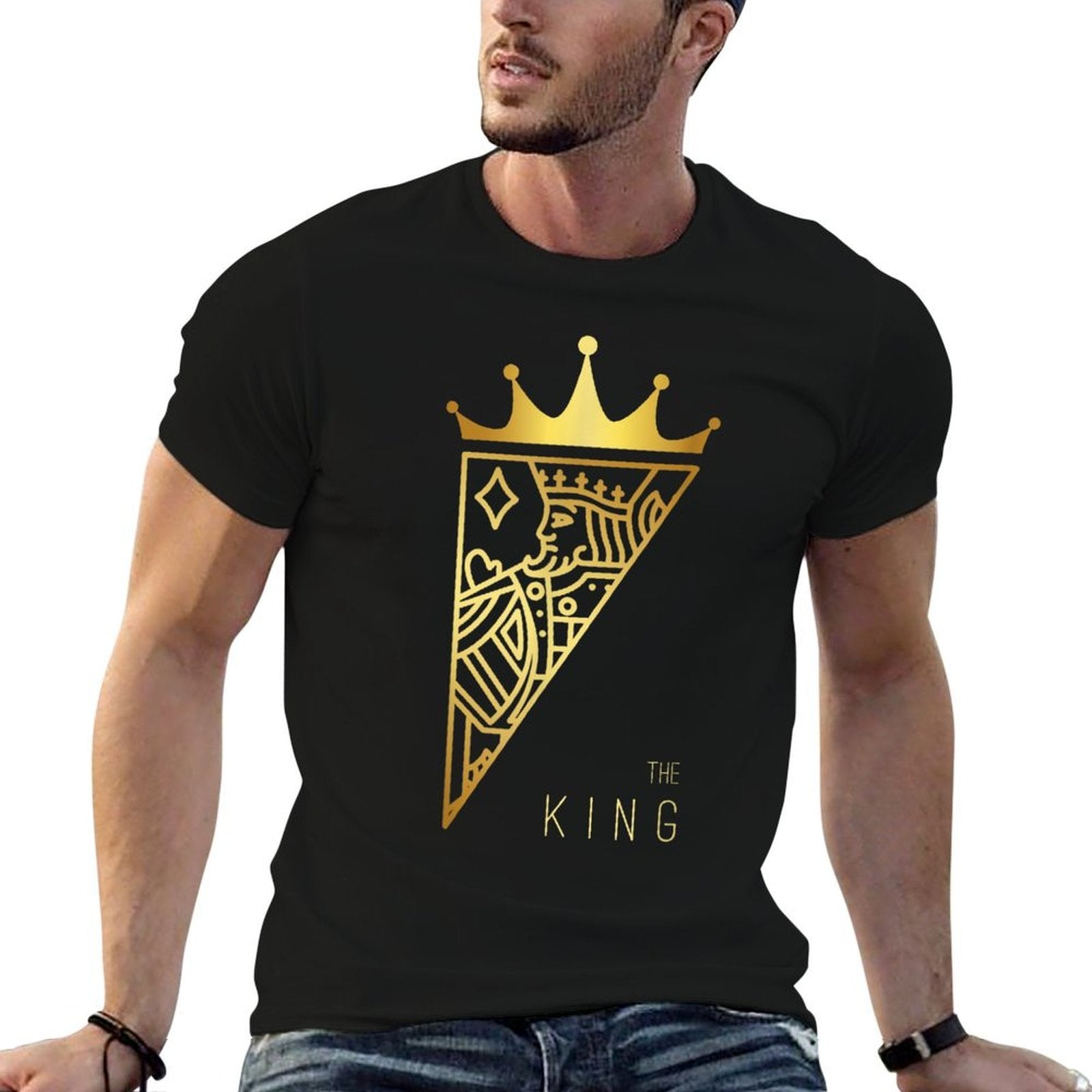 The King Card Funny Cute Couple Lover Gift  Slim-fit Cut T-Shirt
