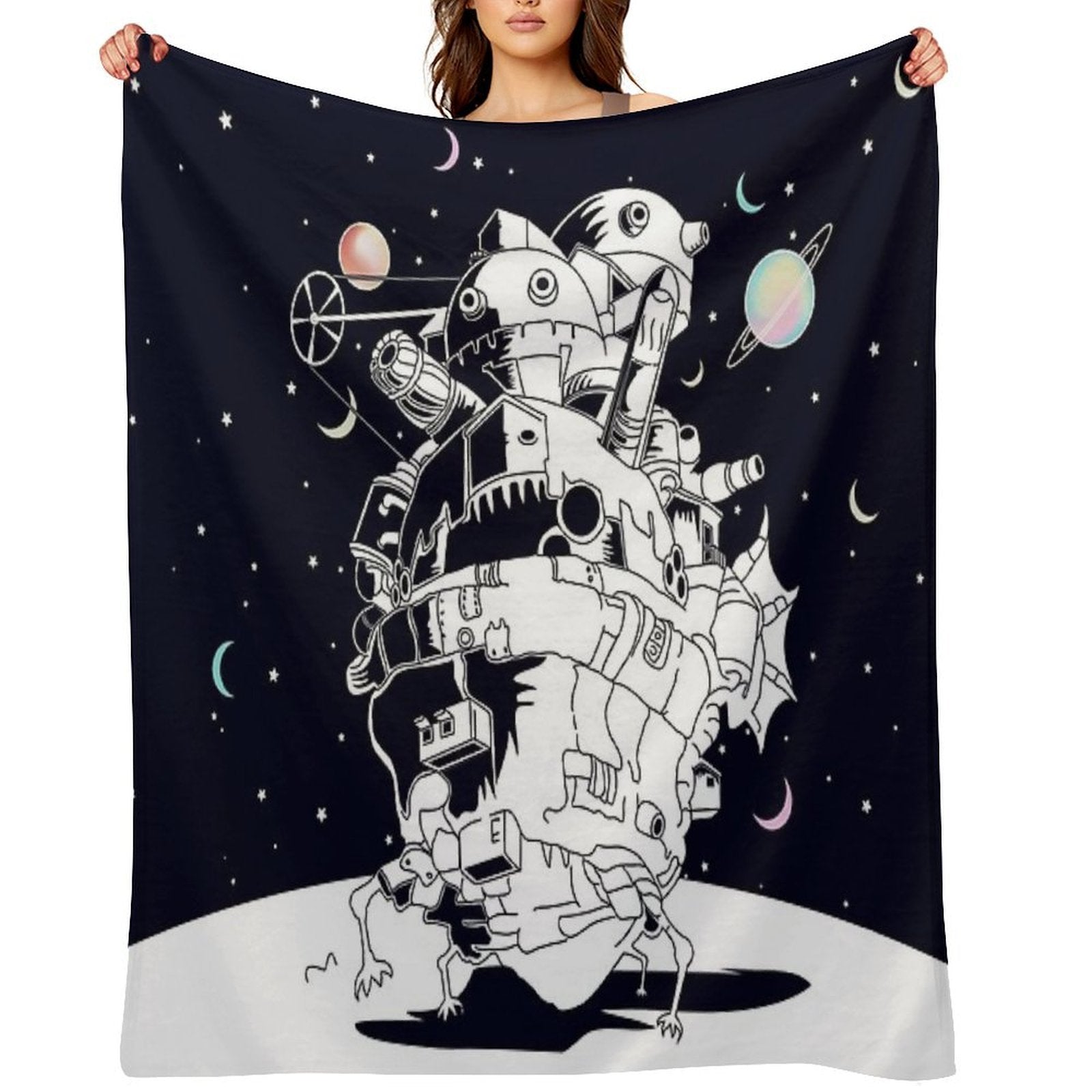 Castle in A Starry Night All-season Throw Blanket