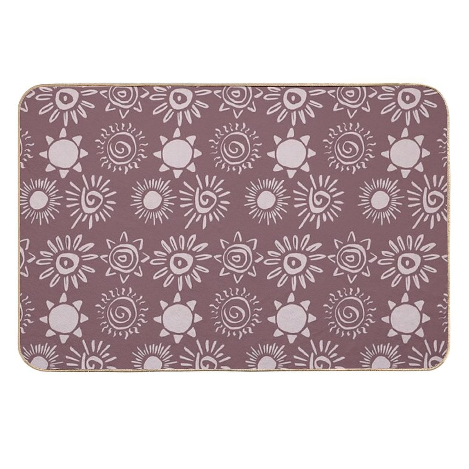 Magical Sun Bohemian Dreamy Aesthetic In Muted Colors Mulberry  Odorless Bath Mat